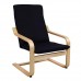 Πολυθρόνα με εύκαμπτο ξύλινο σκελετό σε φυσικό χρώμα