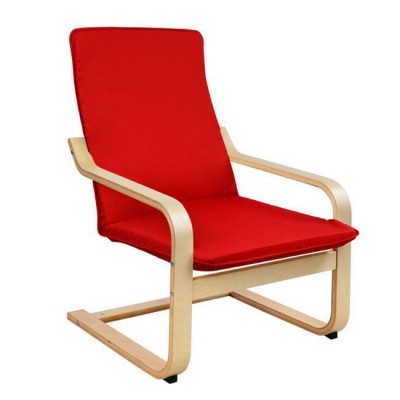 Πολυθρόνα με εύκαμπτο ξύλινο σκελετό σε φυσικό χρώμα